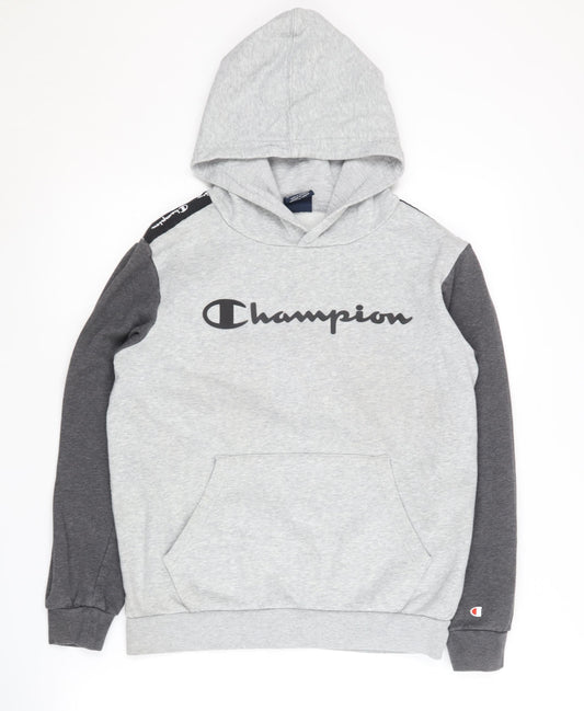 Additional front view of Champion boys’ grey hoodie xl pullover casual