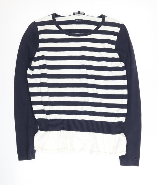 Tommy Hilfiger Women's Blue Striped Pullover Jumper S