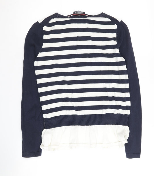 Tommy Hilfiger Women's Blue Striped Pullover Jumper S