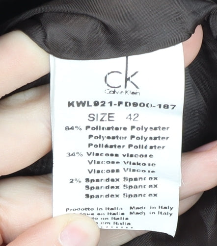 Calvin Klein Women's Black Long Overcoat Size 14