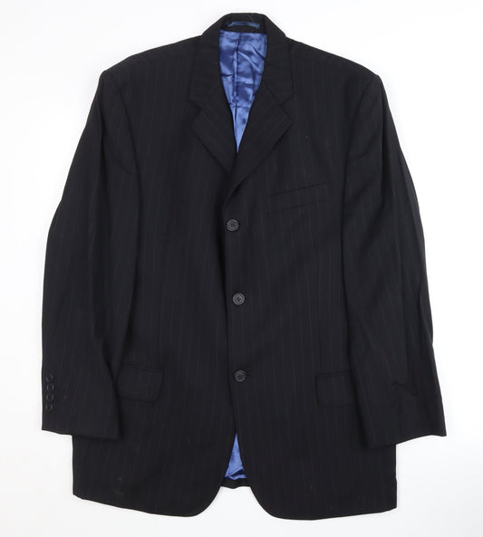 Mens 40 Daniel Hechter Black Three-Button Suit Jacket