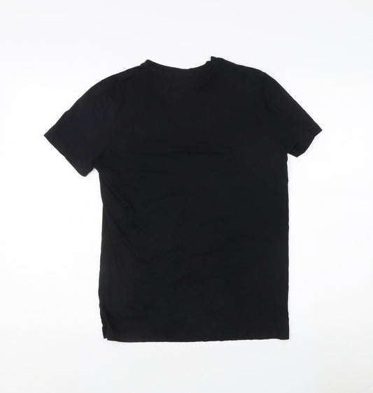 Emporio Armani Men's Black S Logo T-Shirt, Cotton, Short Sleeve