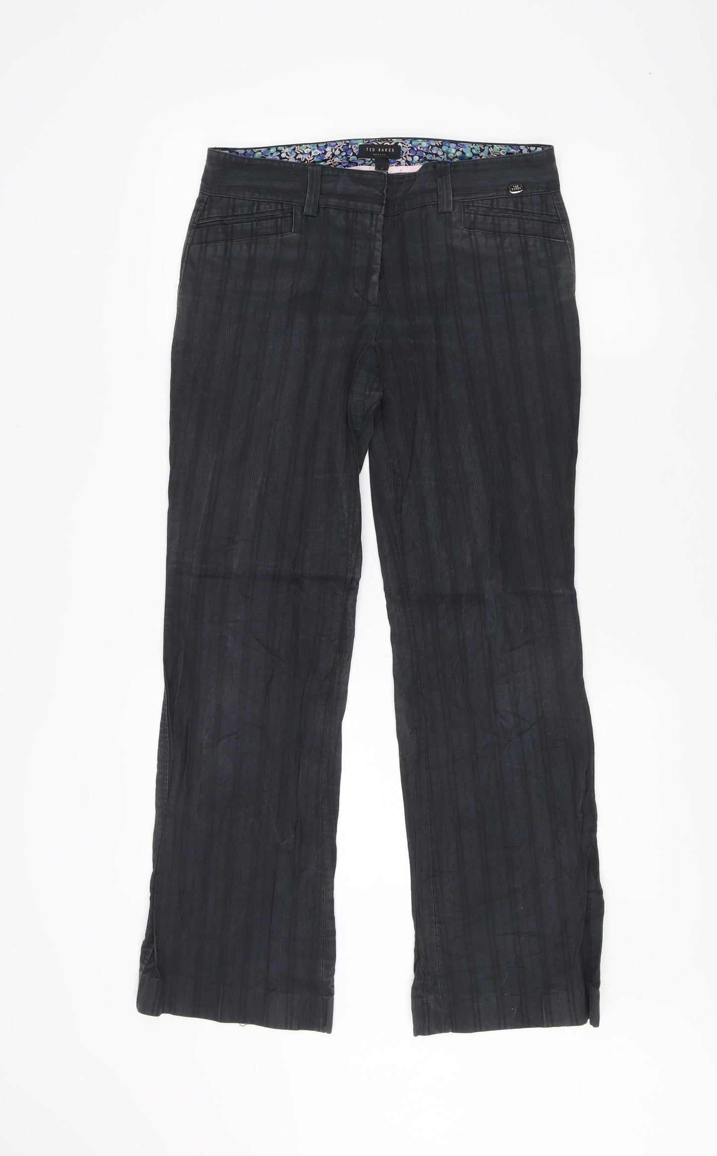 Ted Baker Women's Black Striped Trousers, Size S