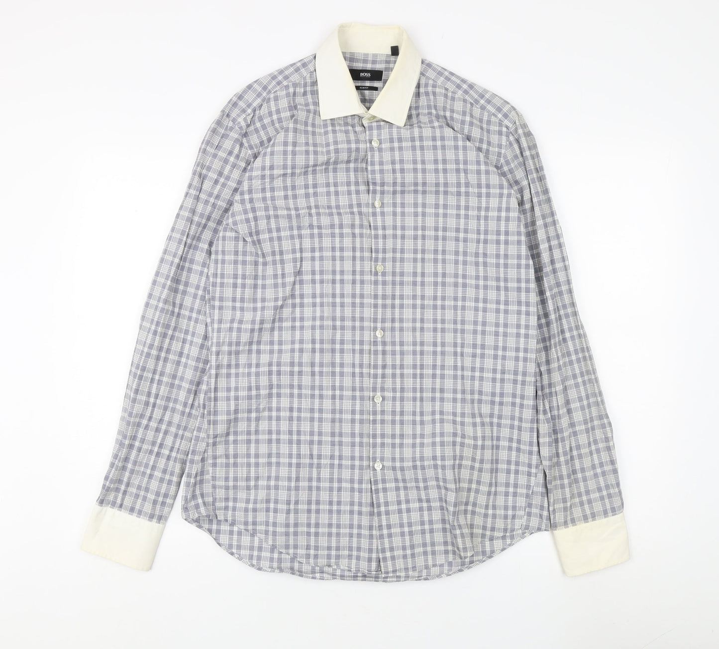 BOSS Men's Multicoloured Slim Fit Dress Shirt 39