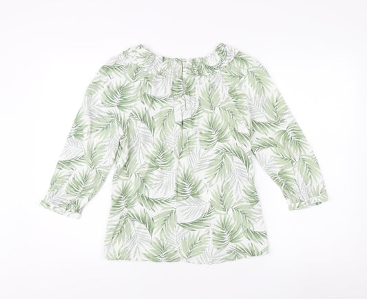 Fat Face Women's Green Floral Off-Shoulder Top Size 8