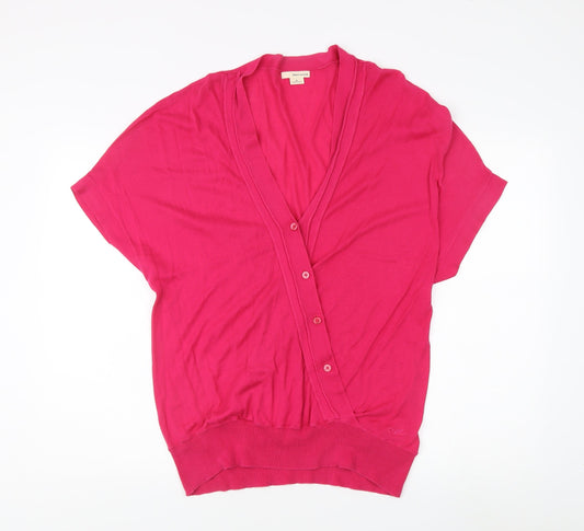 Womens UK Size M DKNY Jeans Pink 100% Cotton Button-Up