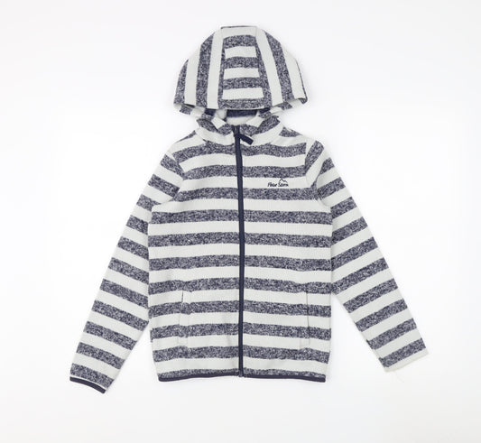 Peter Storm Boys Grey Striped Hooded Jacket Size 9-10