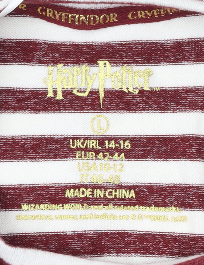 Harry Potter Gryffindor Women's Red Striped Sweatshirt L 14-16