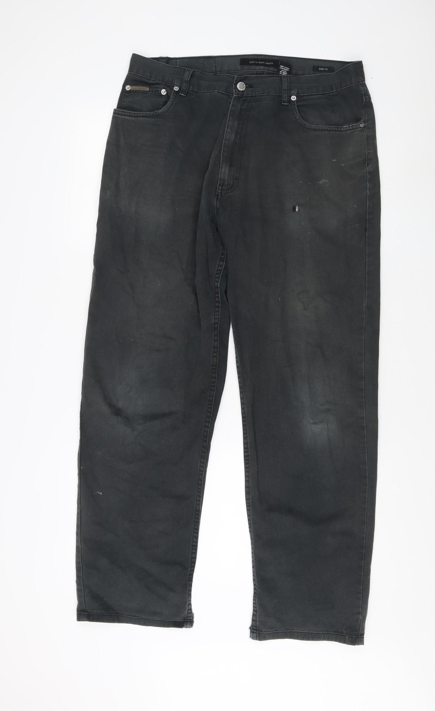 Calvin Klein Men's Black Jeans - Size 34, Stylish Denim