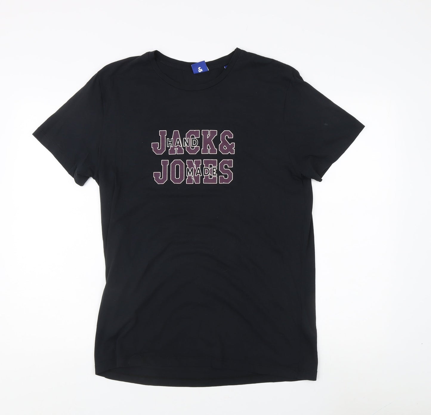Jack & Jones Men's Black T-Shirt, Size L, Crew Neck
