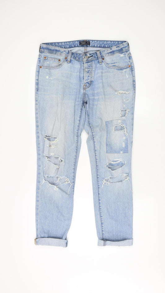 Abercrombie Women’s Blue Distressed Boyfriend Jeans