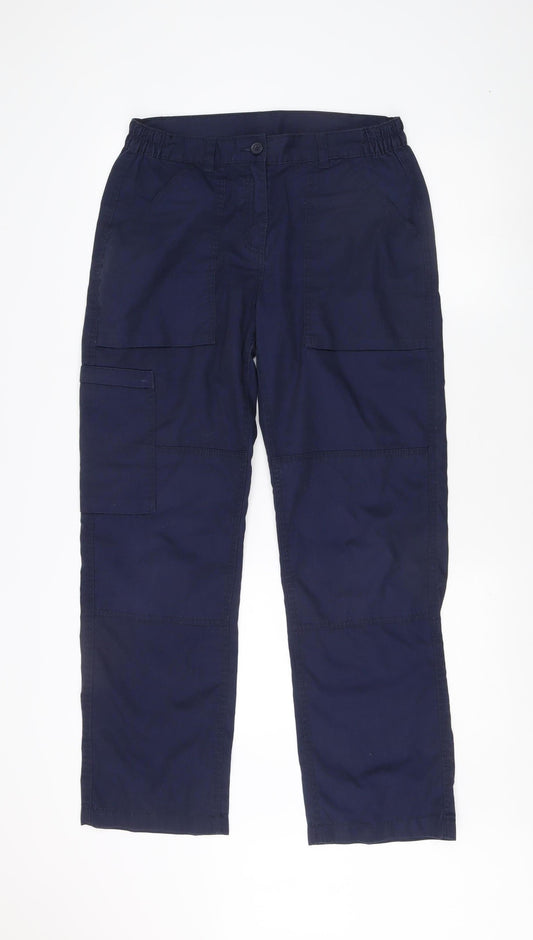 Additional front view of Regatta Professional women’s navy cargo trousers, size UK 12