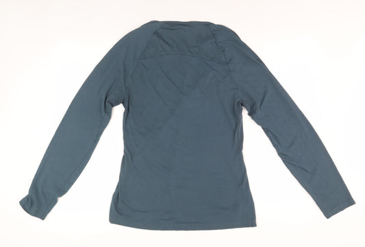 Gymshark Women's Blue Long Sleeve Gym Top XL