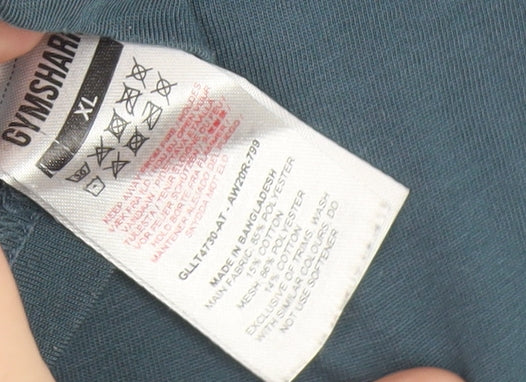 Gymshark Women's Blue Long Sleeve Gym Top XL