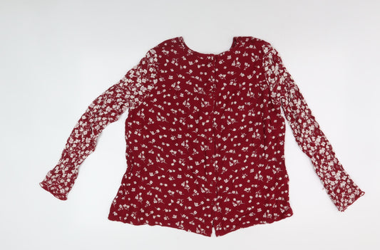 Fat Face Women's Red Floral Blouse Size 14