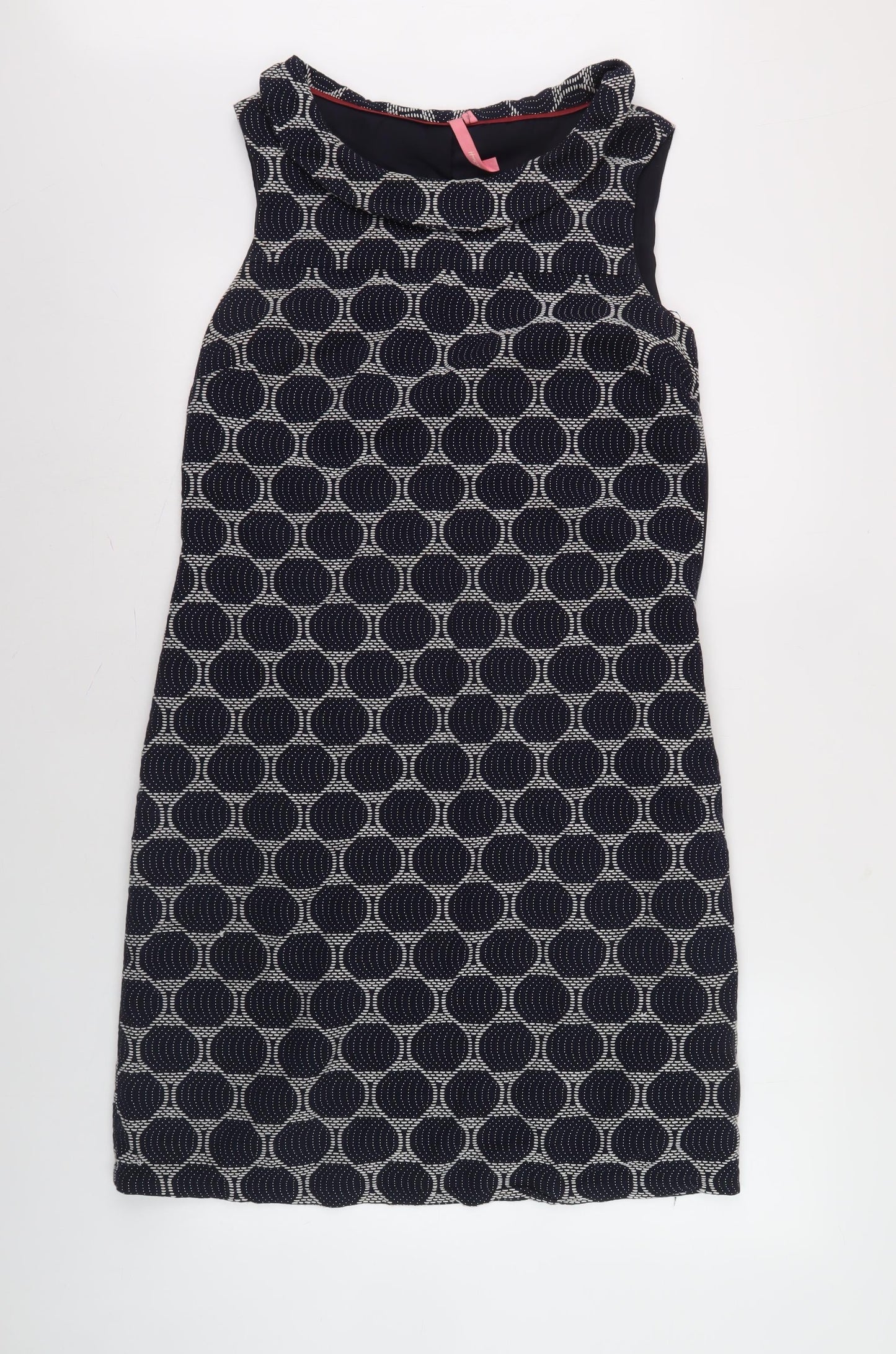 White Stuff Women's Black Geometric Shift Dress Size 12