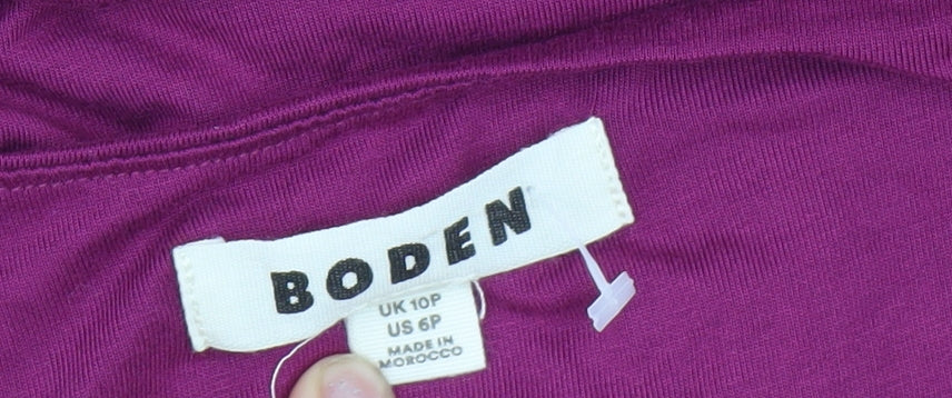 Boden Women's Purple V-Neck Ruched Dress Size 10