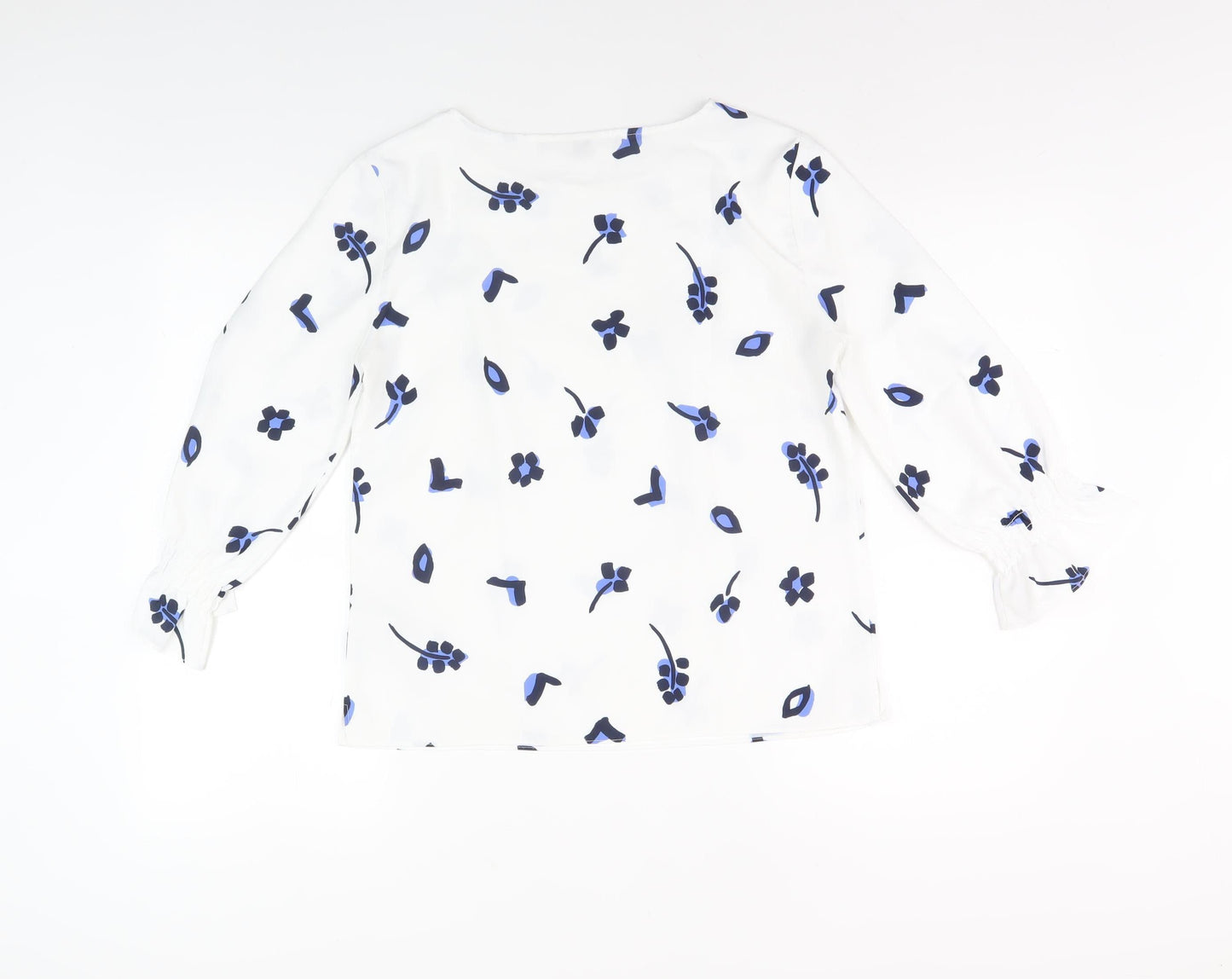 French Connection Women's White Floral Blouse, Size 8