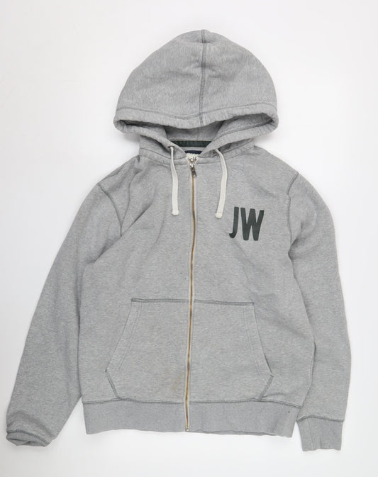 Jack Wills Men's Grey Full Zip Hoodie, M