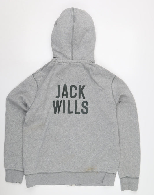 Jack Wills Men's Grey Full Zip Hoodie, M