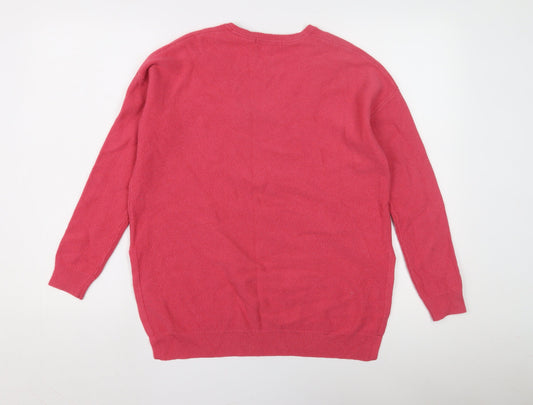 Boden Women's Pink V-Neck Pullover Jumper S