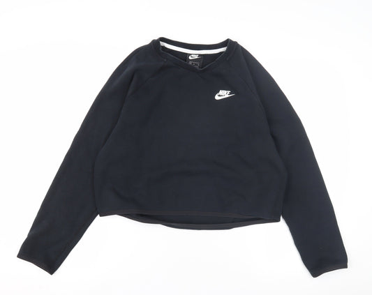 Womens UK M Regular Nike Black Pullover Sweatshirt