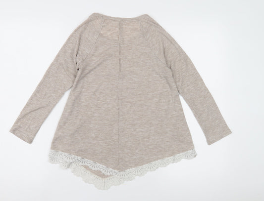 Hollister Women's Beige Lace Accented Top XS
