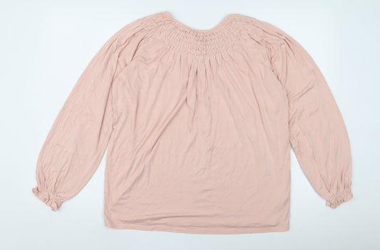 Womens UK Size 14 Laura Ashley Pink Viscose Blend Blouse
