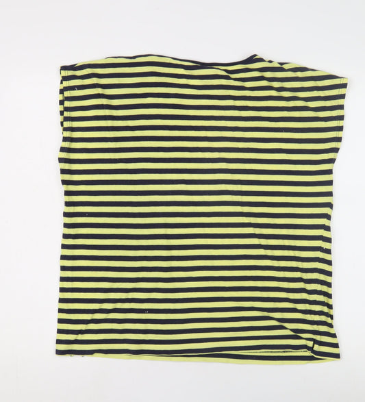Benetton Women's Multicoloured Striped T-Shirt L