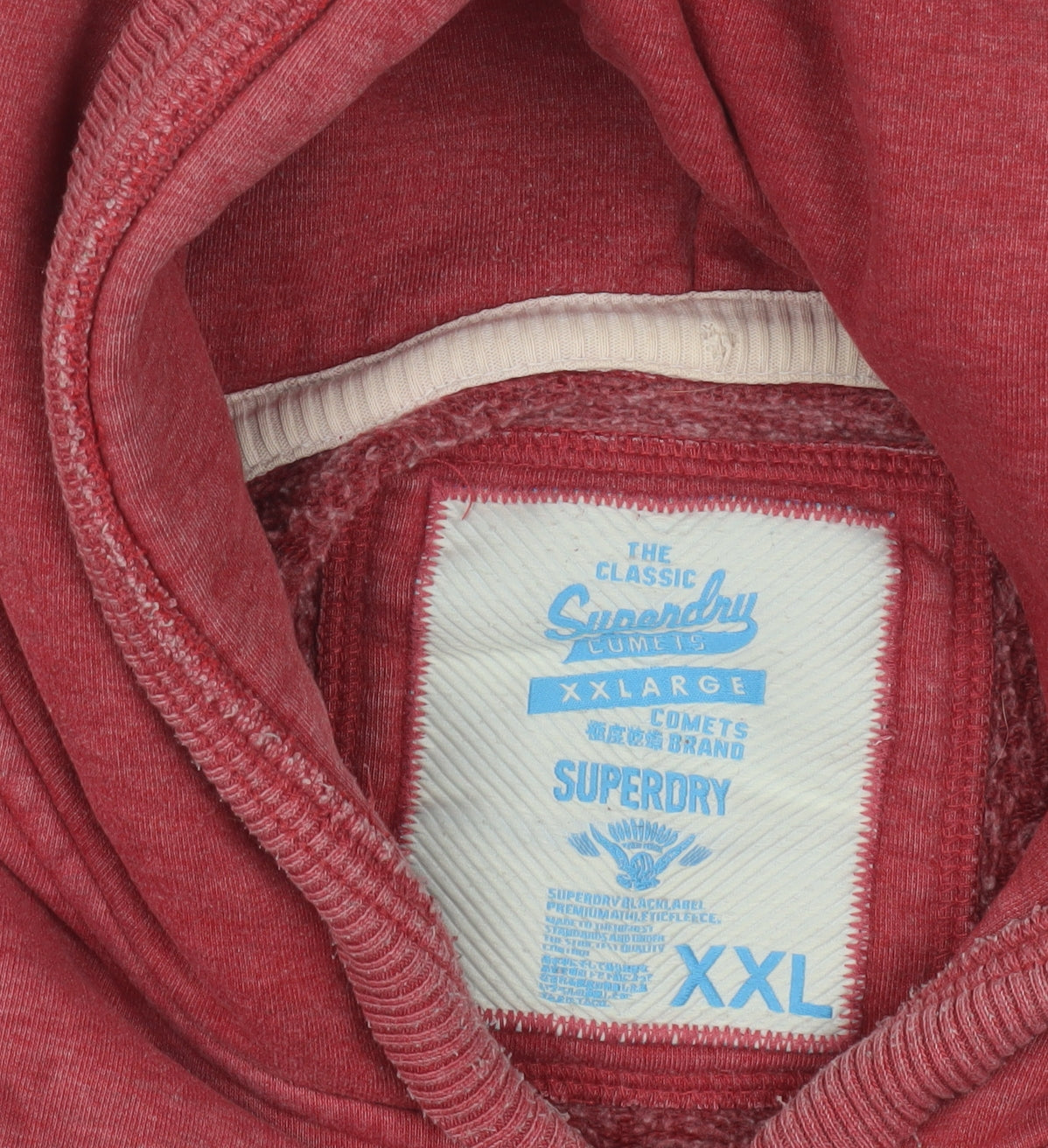 Superdry Men's Red 2XL Pullover Hoodie, Graphic Print