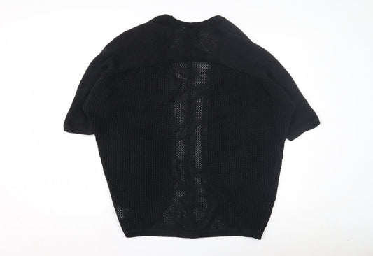Gap Women's Black Open-Knit Cardigan M