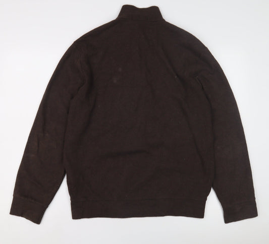 Polo Ralph Lauren Men's Brown 1/2 Zip Sweatshirt, Size S