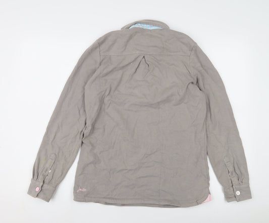 Womens UK 10 Joules Grey Henley Sweatshirt