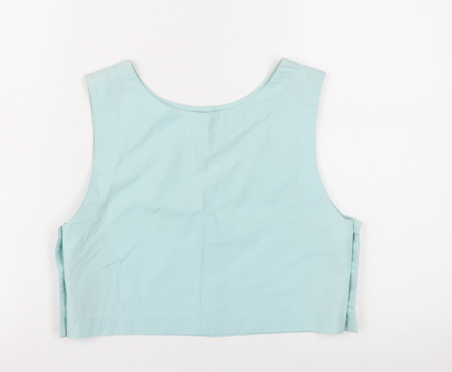 Laura Ashley Women's Blue Cotton Sleeveless Top, Size 10