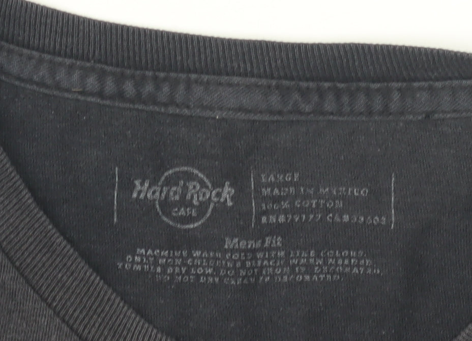 Hard Rock Cafe Black Cropped T-Shirt Unisex L