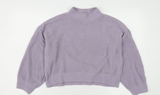 Hollister Women's Purple Mock Neck Jumper XS