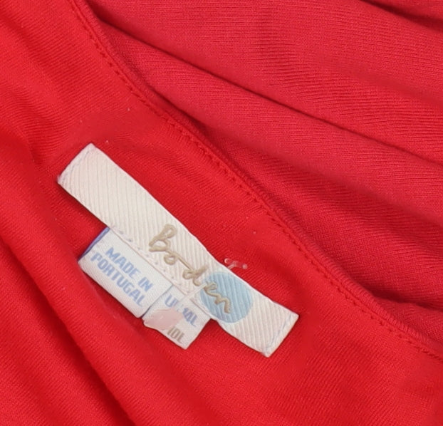 Boden Women's Red Wrap Dress, Size 10, Viscose Jersey