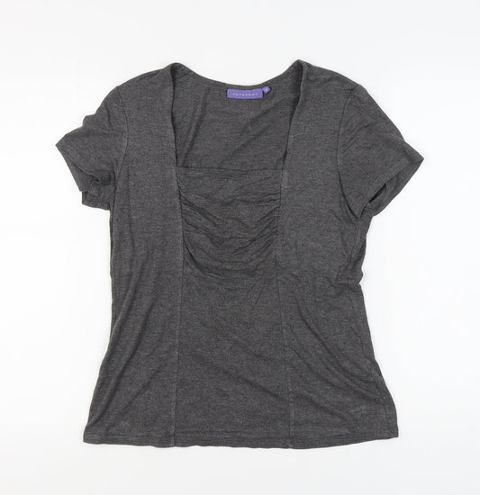 Womens UK Size 14 Autonomy Grey Cotton T-Shirt