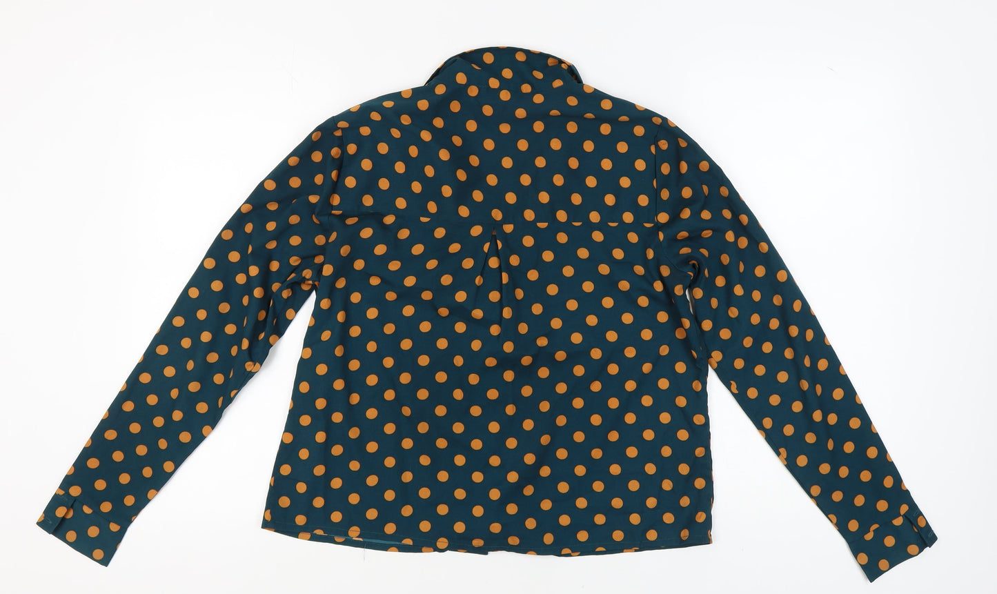 Wednesday's Girl Women's Blue Polka Dot Button-Up Shirt M