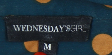 Wednesday's Girl Women's Blue Polka Dot Button-Up Shirt M