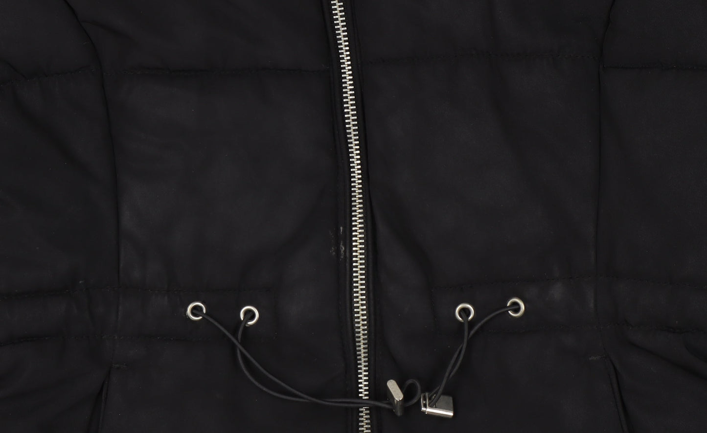 H&M Women's Black Puffer Jacket XS Fur Trim