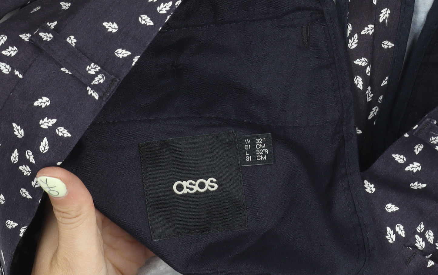 Additional view of ASOS Men's Blue Chino Trousers, size 32R