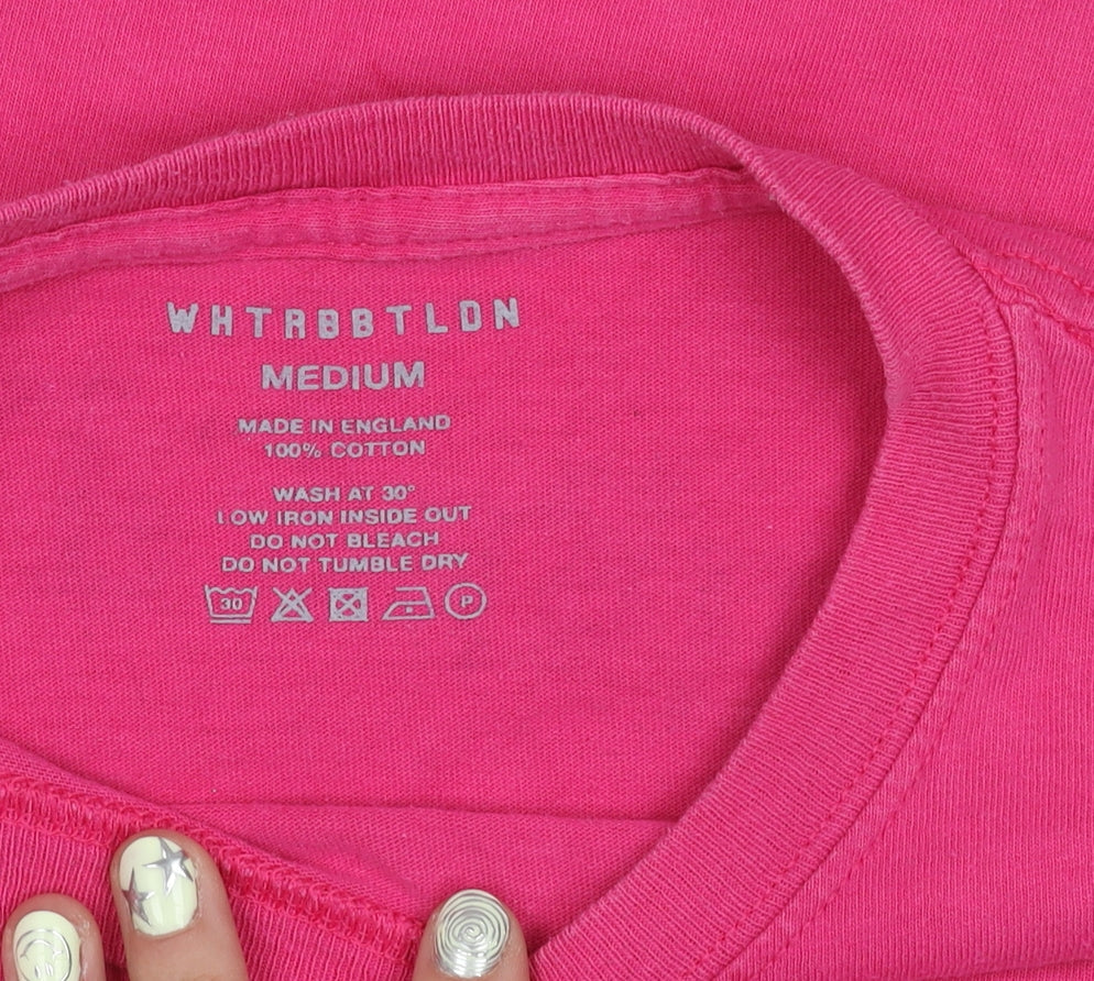 WHTRBBTLON Womens Pink Music T-Shirt Medium