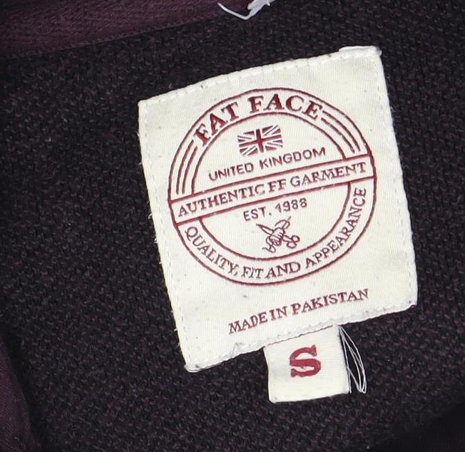 Fat Face Men's Small Full Zip Hoodie - Knit Cotton Blend