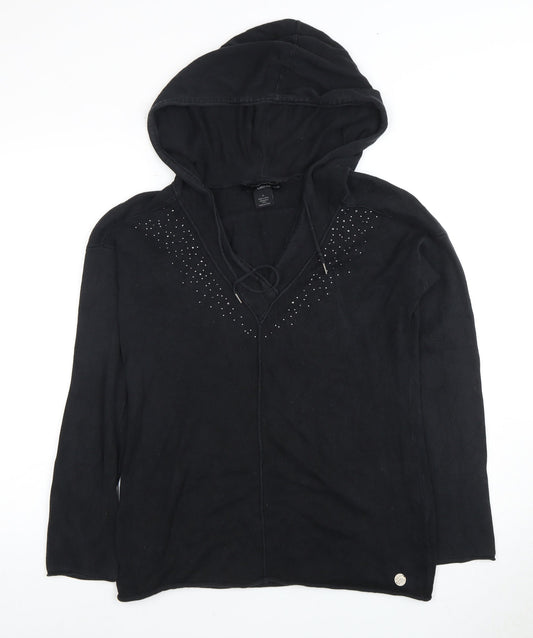 Calvin Klein Women’s Black Pullover M Studded Hoodie