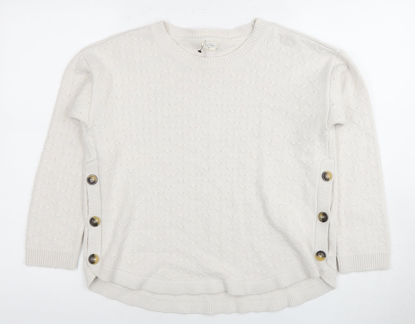 Fat Face Women's Ivory Crew Neck Jumper L