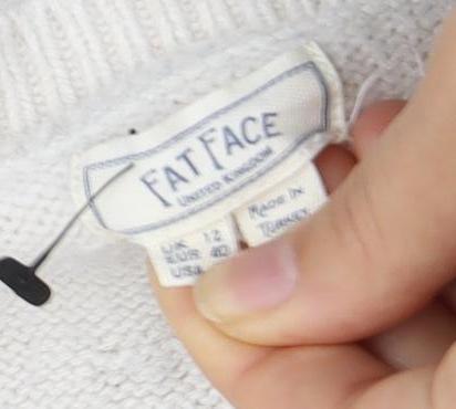Fat Face Women's Ivory Crew Neck Jumper L