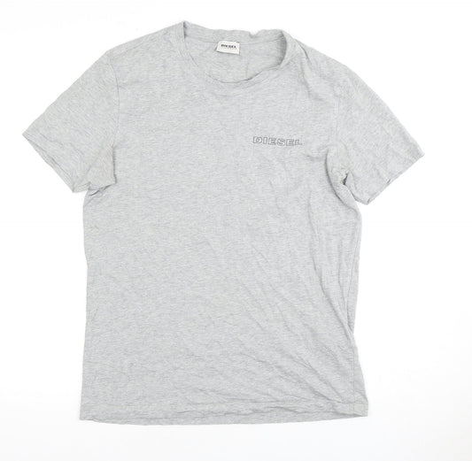 Diesel Grey Men's S Cotton Crew Neck T-Shirt