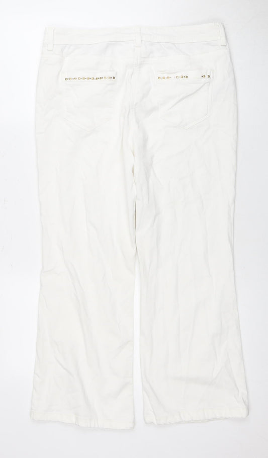 Per Una Women's Ivory Size 14 Studded Jeans