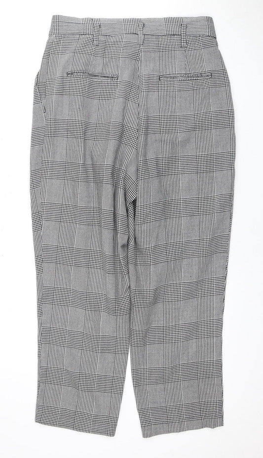 H&M Women's Black Check Trousers Size 14